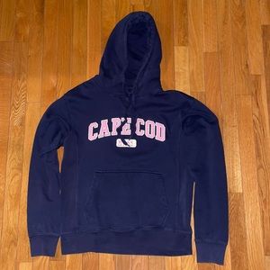Cuffy’s Cape Cod Hooded Navy With Pink Lettering Sweatshirt